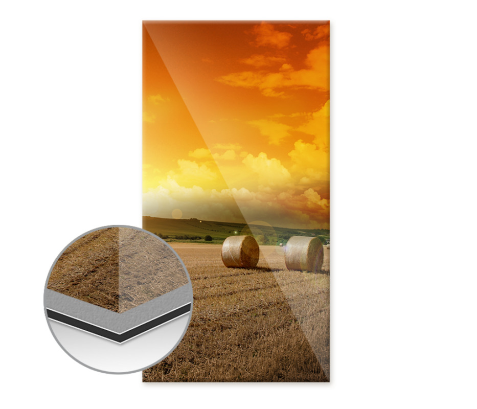 Poster auf Alu-Dibond hinter Acryl Hochformat Panorama